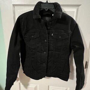 Levi's Kid’s Black Jean Sherpa Jacket.